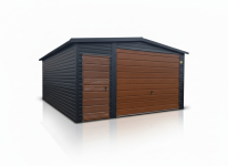 Garaż Blaszany dwuspadowy 4x6m w kolorze Ciemny Grafit MAT