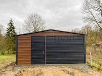 Garaż blaszany 5x6m - Brama uchylna drewnopodobny dach ST173 Bartoszyce - zdjęcie 2