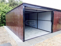 Garaż blaszany 18x5 - Brama uchylna - Ciemny brąz Dach  GB187 Miastko - zdjęcie 5