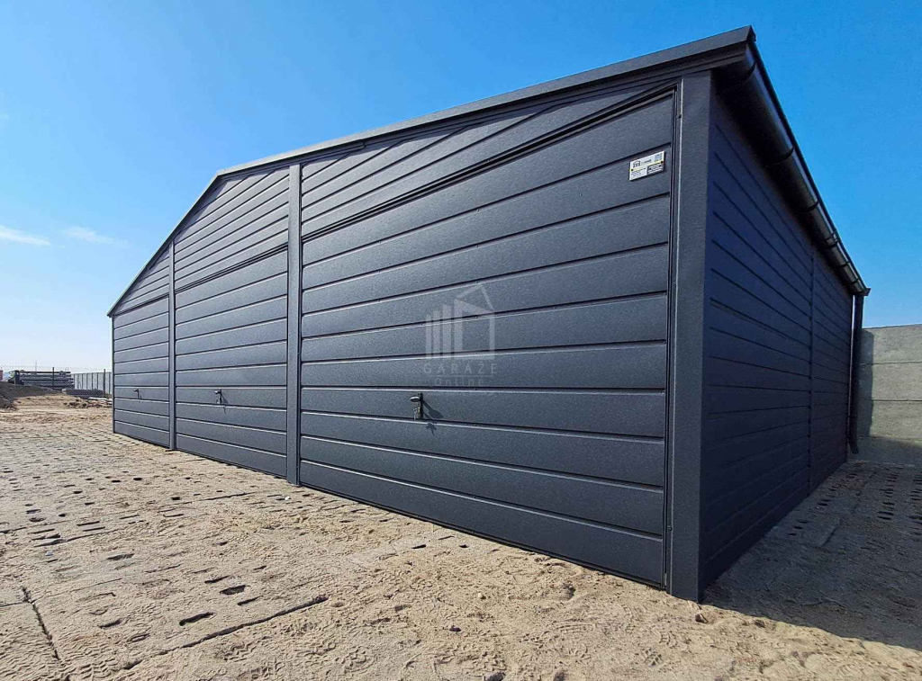 Garaż blaszany 9x6m - 3x Brama uchylna okno rynny dach ID972 Cieszyn - zdjęcie 3