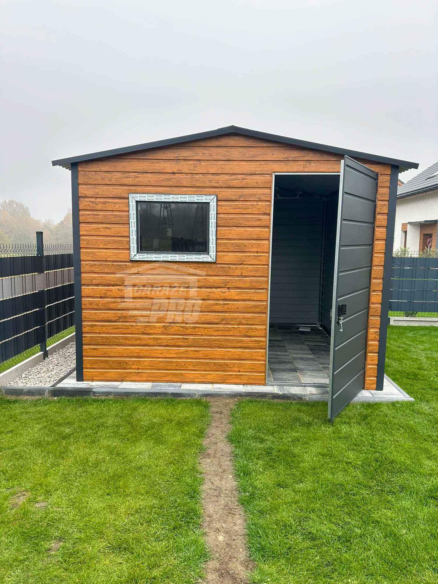 Schowek - domek ogrodowy 3x3m drzwi 2x okno drewnopodobny dach GP448 Kościerzyna-Wybudowanie - zdjęcie 4