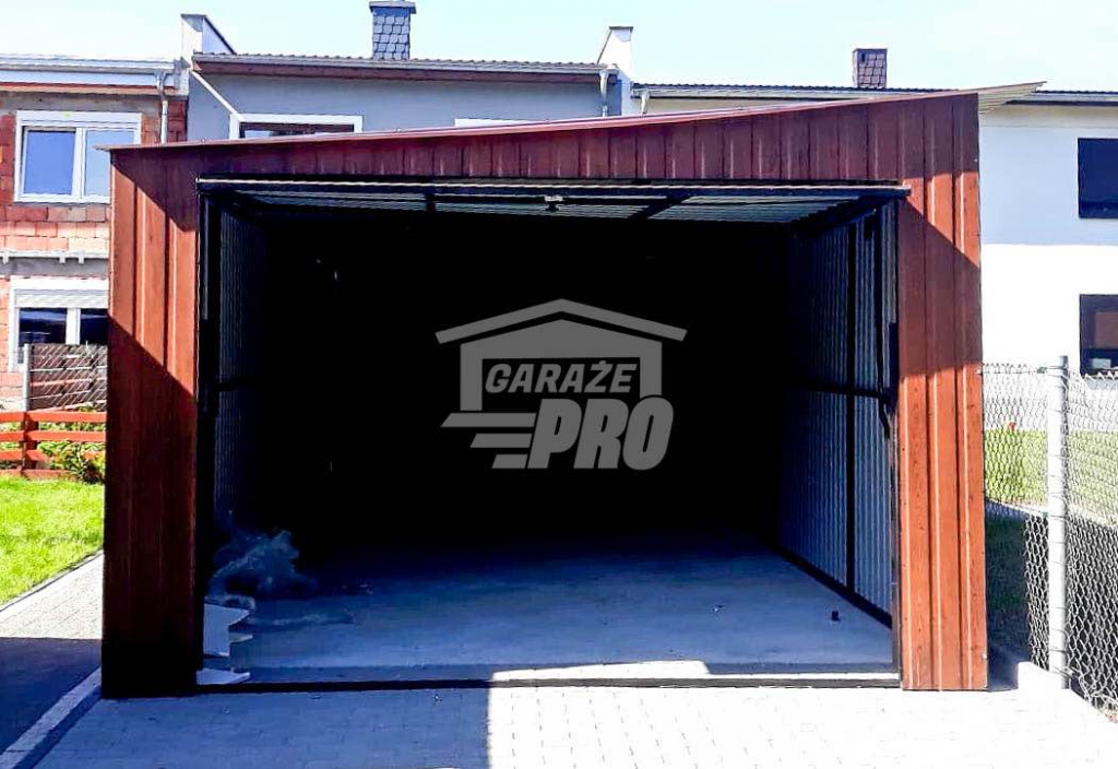Garaż blaszany 3,5x3 Brama uchylna  drewnopodobny  spad w bok GP89 Brzesko - zdjęcie 3
