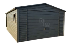 Garaż blaszany 4x6 m - brama uchylna - drzwi - okno rynny dach TKD460