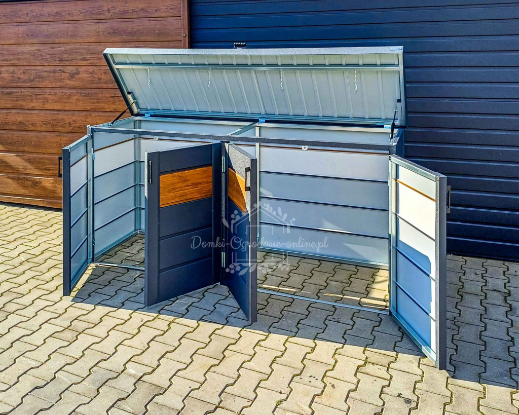 Zabudowa koszy na śmieci wiata śmietnikowa 235x65x110 cm 4x120L  ID872 Nowa Huta - zdjęcie 4