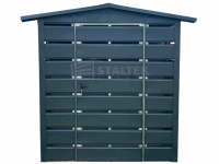 Wiata śmietnikowa 1,5x0,5m antracyt - dach dwuspadowy ST167