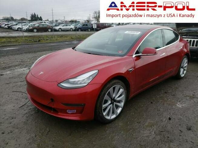 Tesla Model 3 2018, Long Range Battery, porysowany lakier Warszawa - zdjęcie 1
