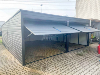 Garaż blaszany 6x6 2x Brama uchylna Antracyt Dach spad w tył  GP279 Lidzbark Warmiński - zdjęcie 4