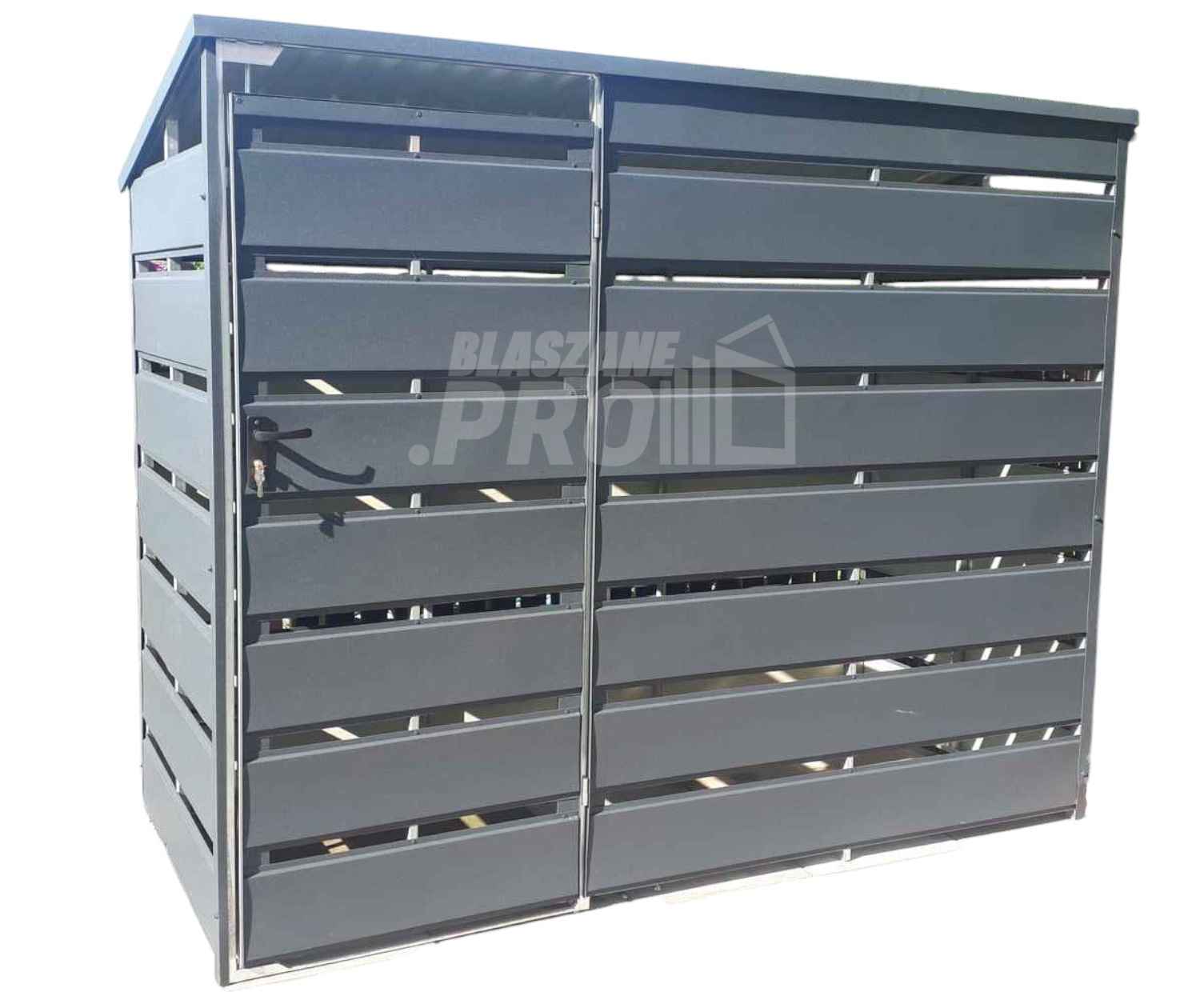 Wiata śmietnikowa spad tył 2,5x0,6m Antracyt Schowek ogrodowy  GP290 Elbląg - zdjęcie 1