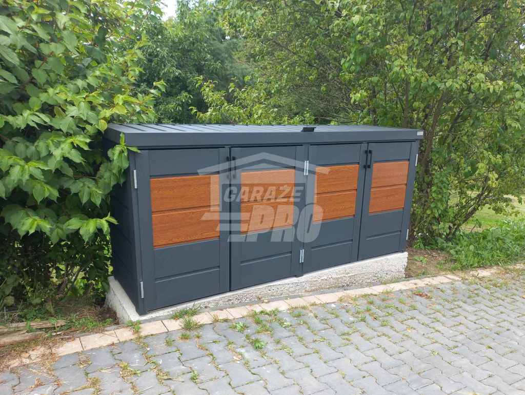 Zabudowa koszy obudowa kubłów 235x65x110 cm 4x120L+ jasny orzech GP341 Gdynia - zdjęcie 5