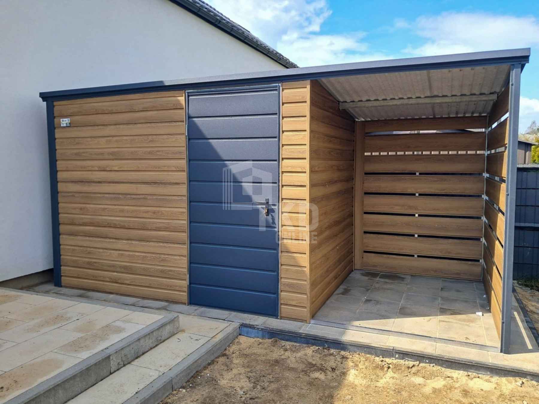 Schowek domek ogrodowy 3x2m + wiata 1,5m drzwi dach TKD370 Lubin - zdjęcie 3