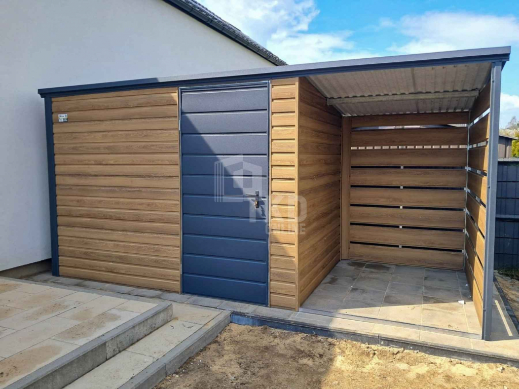 Schowek domek ogrodowy 3x2m + wiata 1,5m drzwi dach TKD370 Lubin - zdjęcie 3