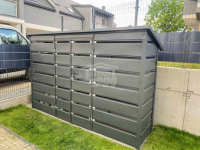 Wiata śmietnikowa dach prosty 4x0,6m 2x furtka -  Antracyt GP557 Nowy Tomyśl - zdjęcie 3