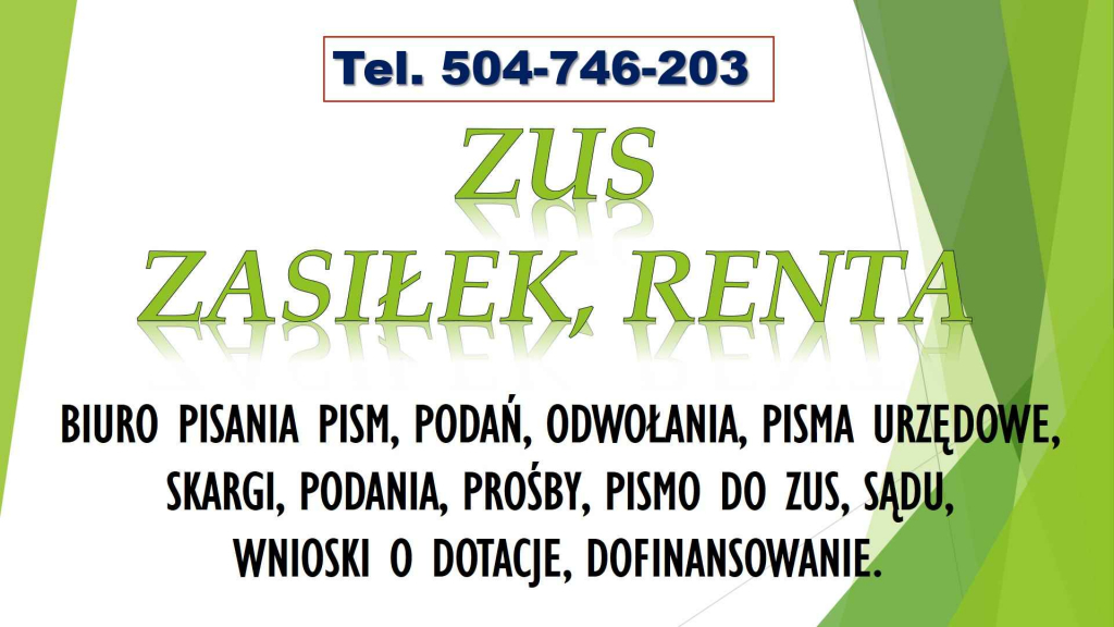 Napisanie pisma do ZUS, cena tel. 504-746-203. Odwołanie od decyzji. Psie Pole - zdjęcie 4