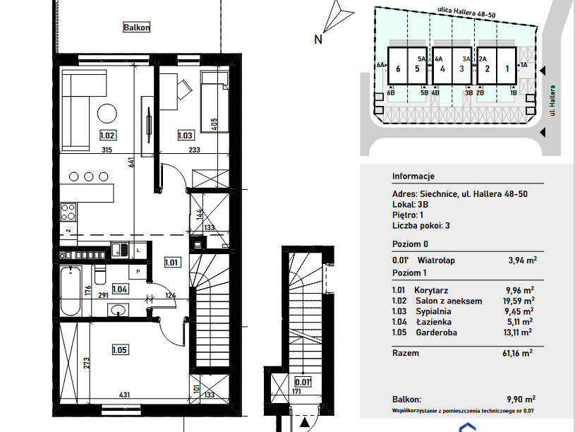 Piękne 3pokojowe mieszkanie z balkonem w spokojnej okolicy Siechnice - zdjęcie 11