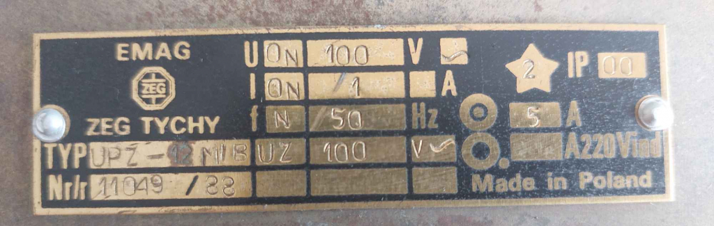 przekaźnik ziemnozwarciowy typ UPZ 12M/B Dąbrowa Górnicza - zdjęcie 3