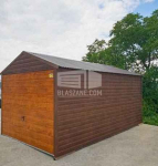 Garaż Blaszany 3x5 - Brama uchylna drewnopodobny dach dwuspadowy BL132 Bełchatów - zdjęcie 4