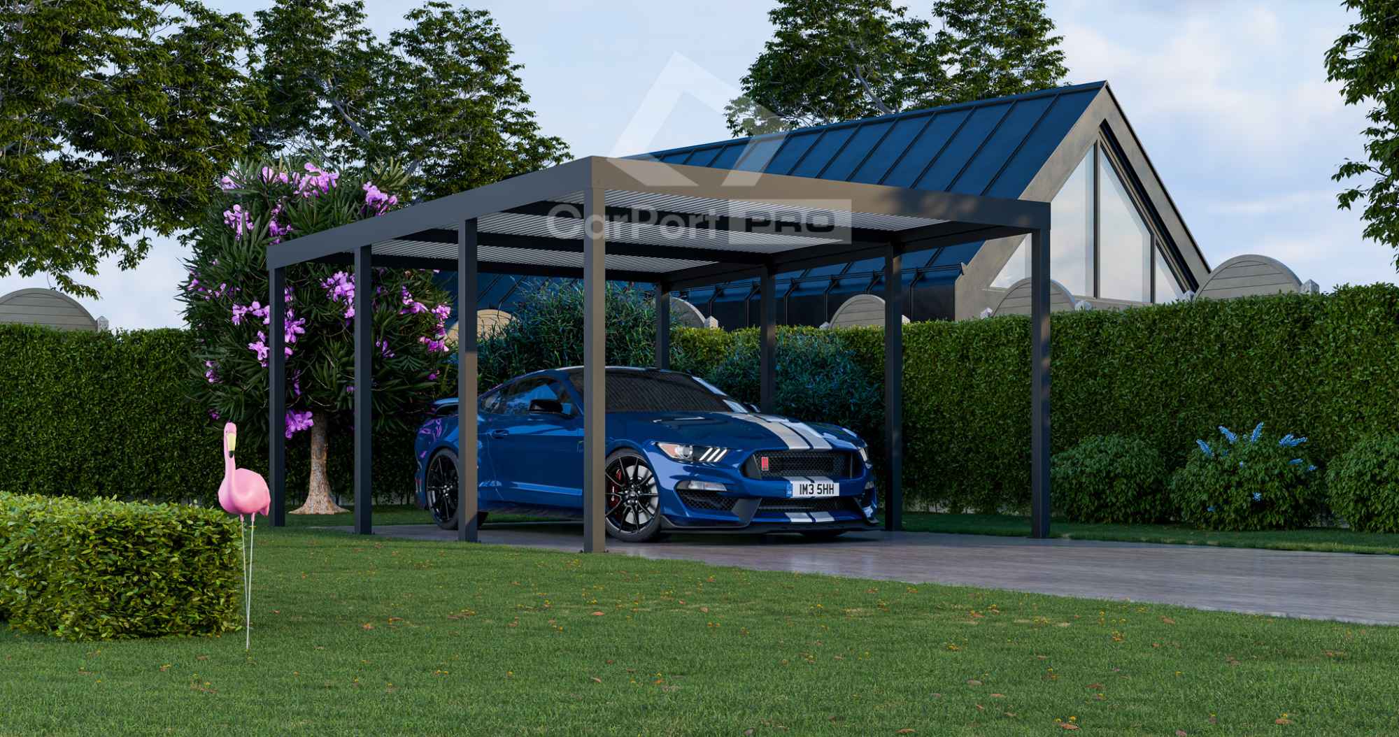 CarPort PREMIUM - Wiata samochodowa 5x5 Antracyt - CP103 Bełchatów - zdjęcie 6
