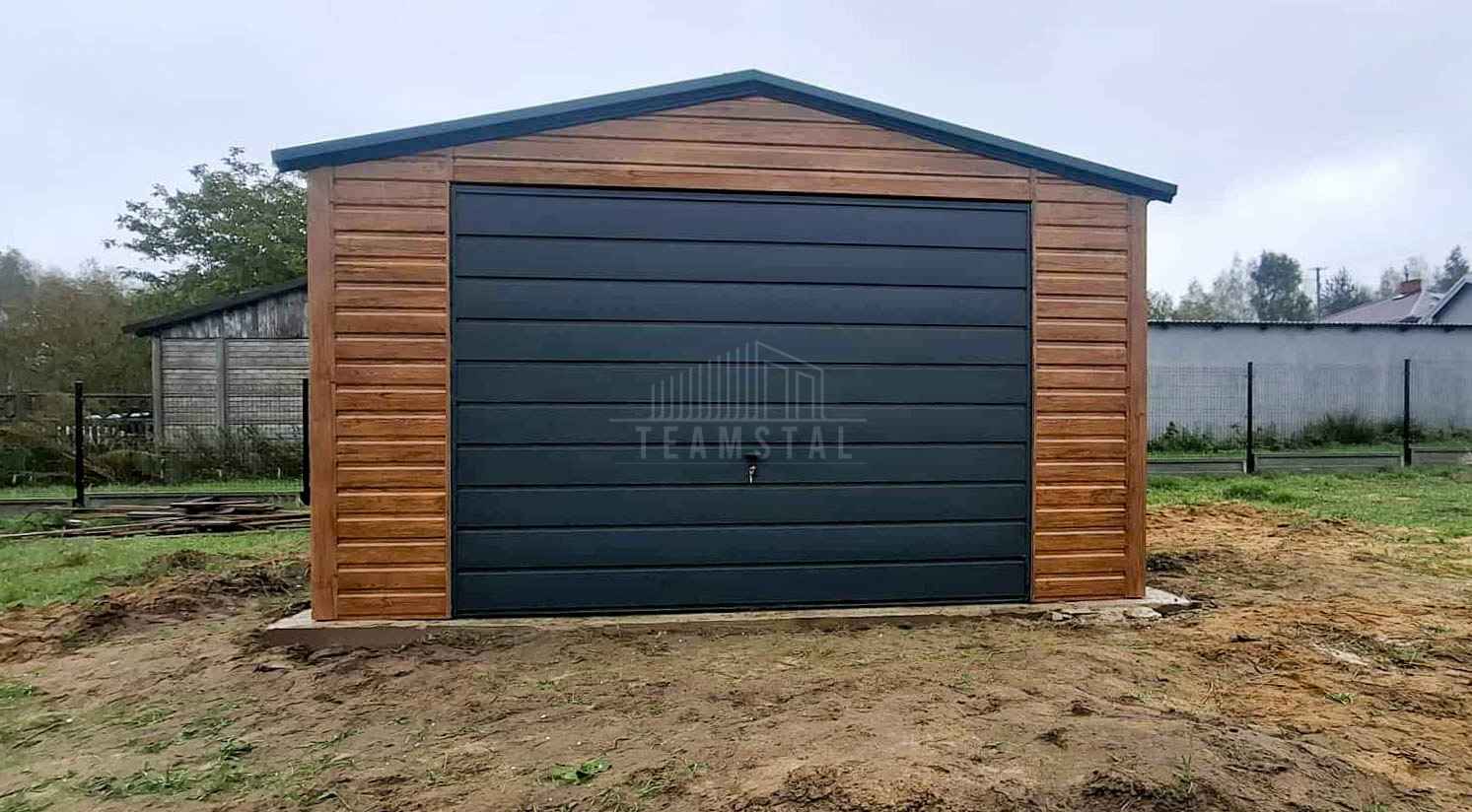 Garaż blaszany 4x6m brama  drzwi okno drewnopodobny dach TS1193 Nowy Dwór Mazowiecki - zdjęcie 3