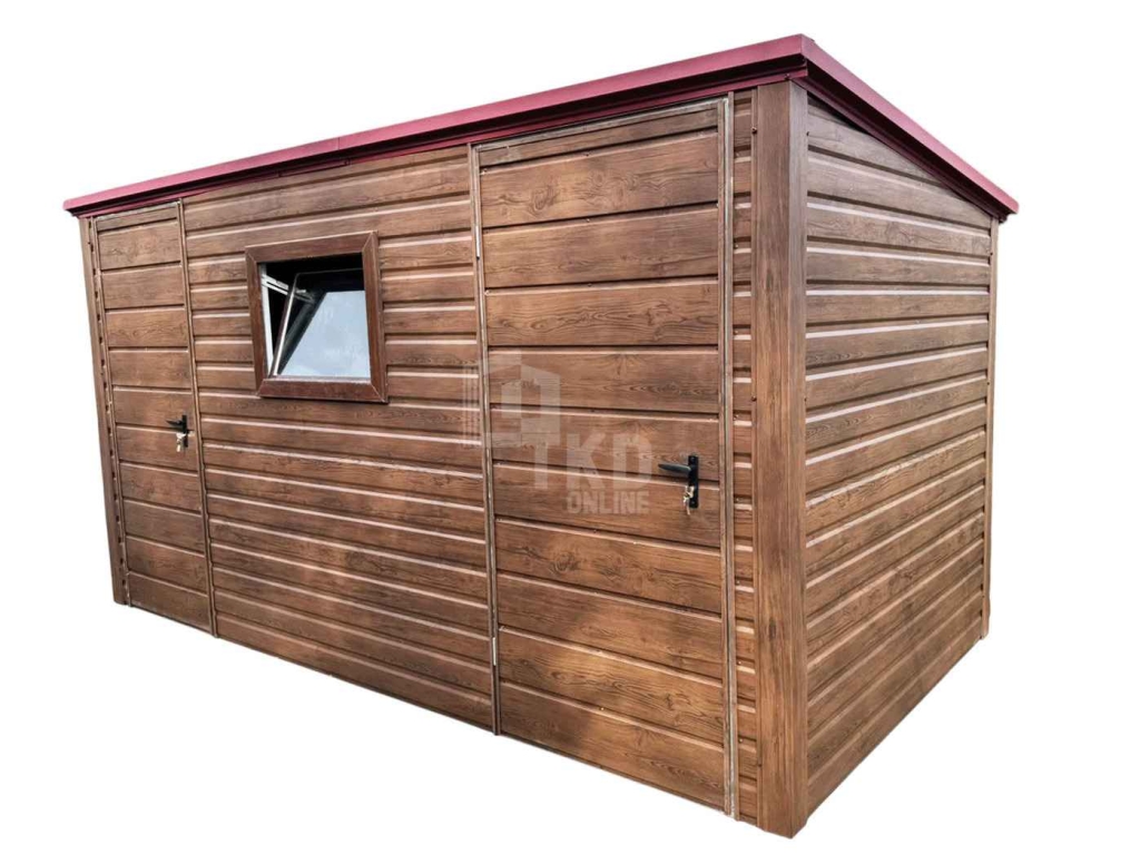 Domek ogrodowy 4x2 m 2x drzwi - okno  drewnopodobny dach TKD456 Kętrzyn - zdjęcie 1