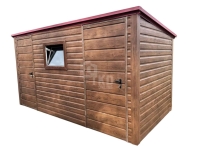 Domek ogrodowy 4x2 m 2x drzwi - okno  drewnopodobny dach TKD456