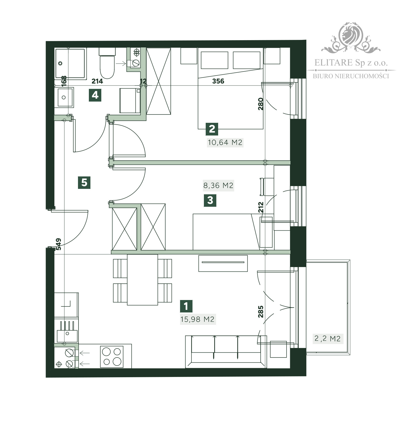 Mieszkanie 3pok. o pow 43,43m2 z balkonem 2,2m2/ Żerniki Wrocław - zdjęcie 2