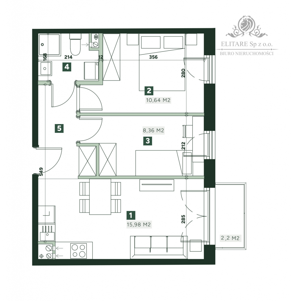 Mieszkanie 3pok. o pow 43,43m2 z balkonem 2,2m2/ Żerniki Wrocław - zdjęcie 2