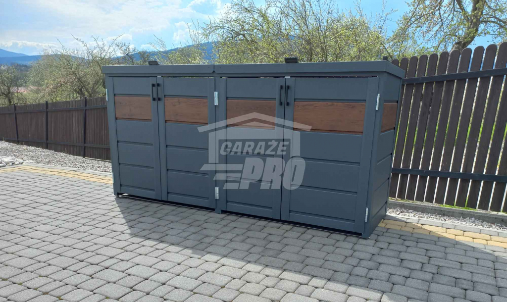 Zabudowa koszy obudowa kubłów 275x80x120cm 4x240L+ ciemny orzech GP337 Gdynia - zdjęcie 7