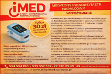 Medyczny pulsoksymetr napalcowy wynajem IMED
