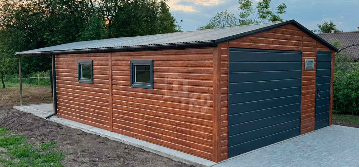 Garaż blaszany 5x6 m wiata 5x3 m brama drzwi 2x okno rynny TKD462 Hajnówka - zdjęcie 2