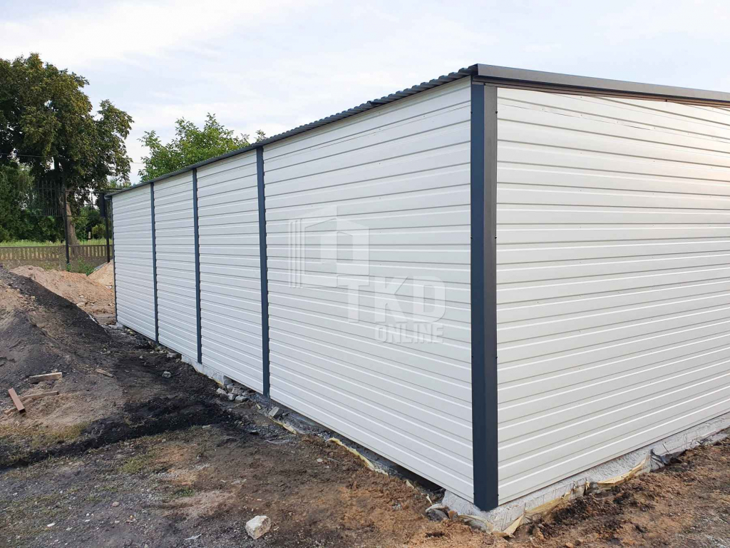 Garaż Blaszany 9,5x6  2x otwór pod bramę  drzwi Biały TKD103 Bydgoszcz - zdjęcie 9