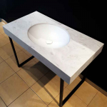 Umywalka łazienkowa owalna zintegrowana z blatem kompozytowym 98x50x10 Bydgoszcz - zdjęcie 1