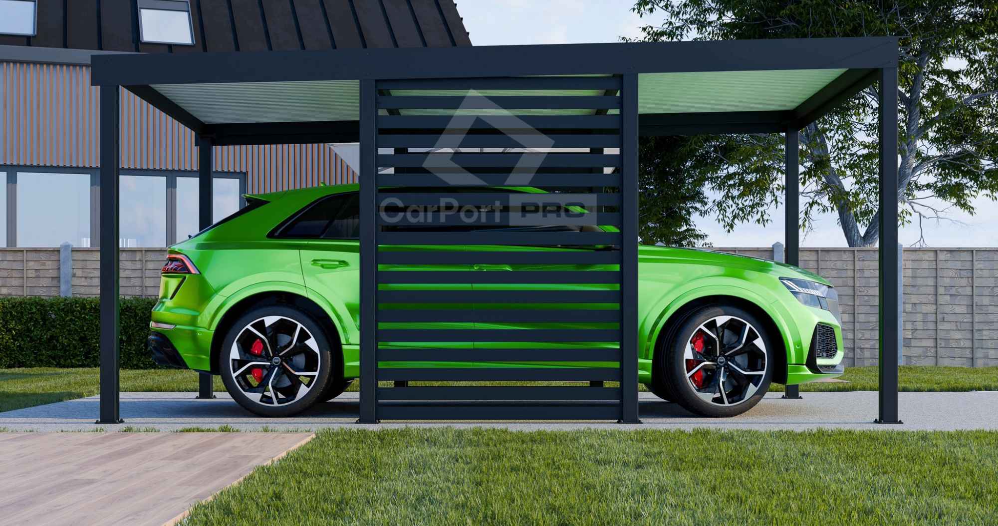 CarPort PREMIUM - wiata samochodowa 3x5 - antracyt - zabudowa  CP105 Koszalin - zdjęcie 3