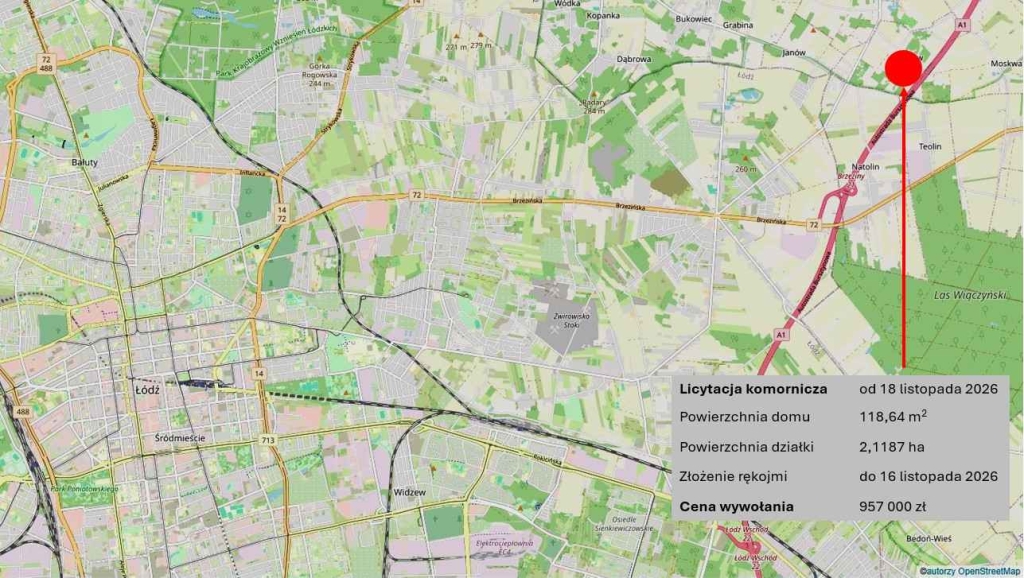 Blisko Łodzi, las, duża działka, licytacja komornicza Plichtów - zdjęcie 3