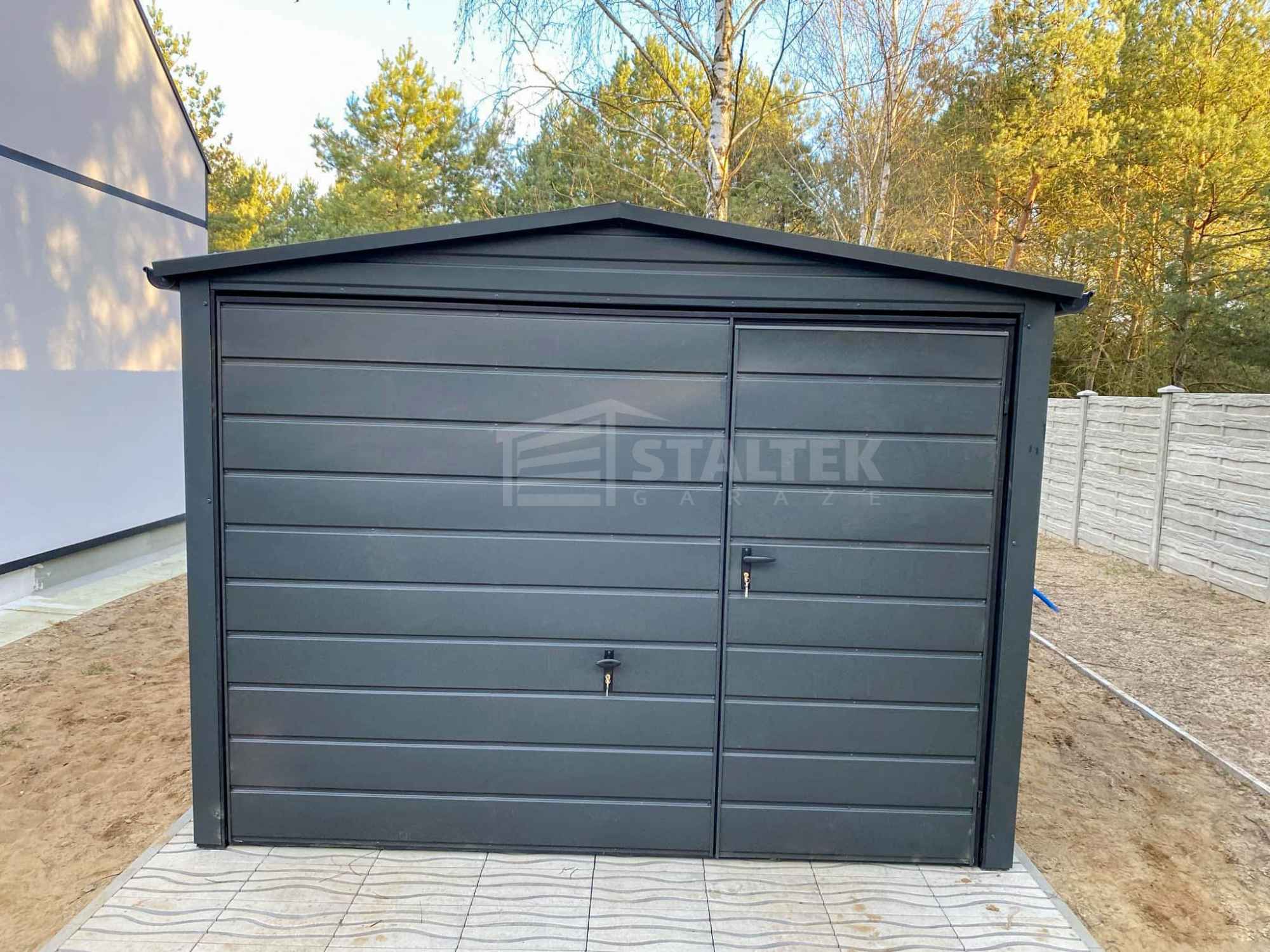 Garaż blaszany 3x6m - Brama uchylna - drzwi Dach rynny ST171 Giżycko - zdjęcie 4