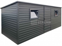 Schowek - Domek Ogrodowy 5,5x2m - drzwi - 2x okno dach ST185