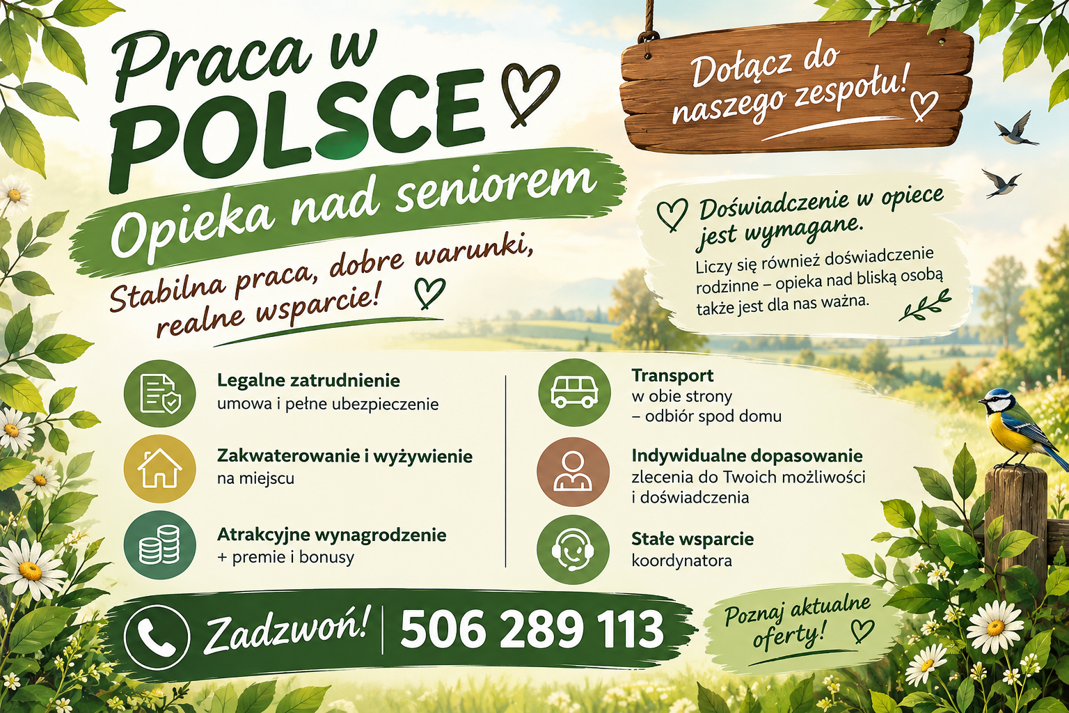 Praca opiekun seniora w Polsce – stabilne zatrudnienie Barlinek - zdjęcie 1