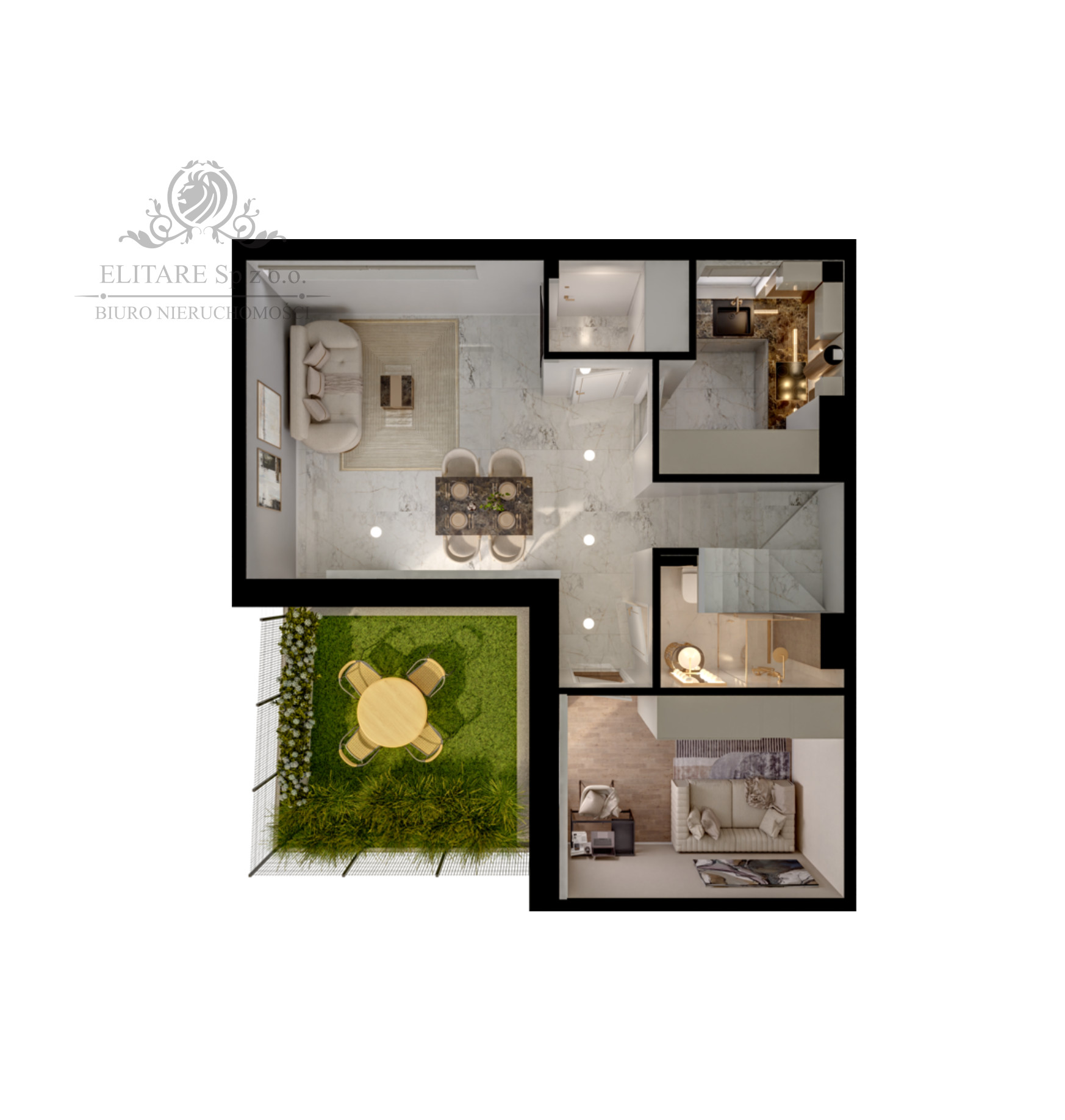 Mieszkanie Atrialne 81,49m2+ogr.16,38m2+ taras20,71m2+mp/ Jagodno Wrocław - zdjęcie 7