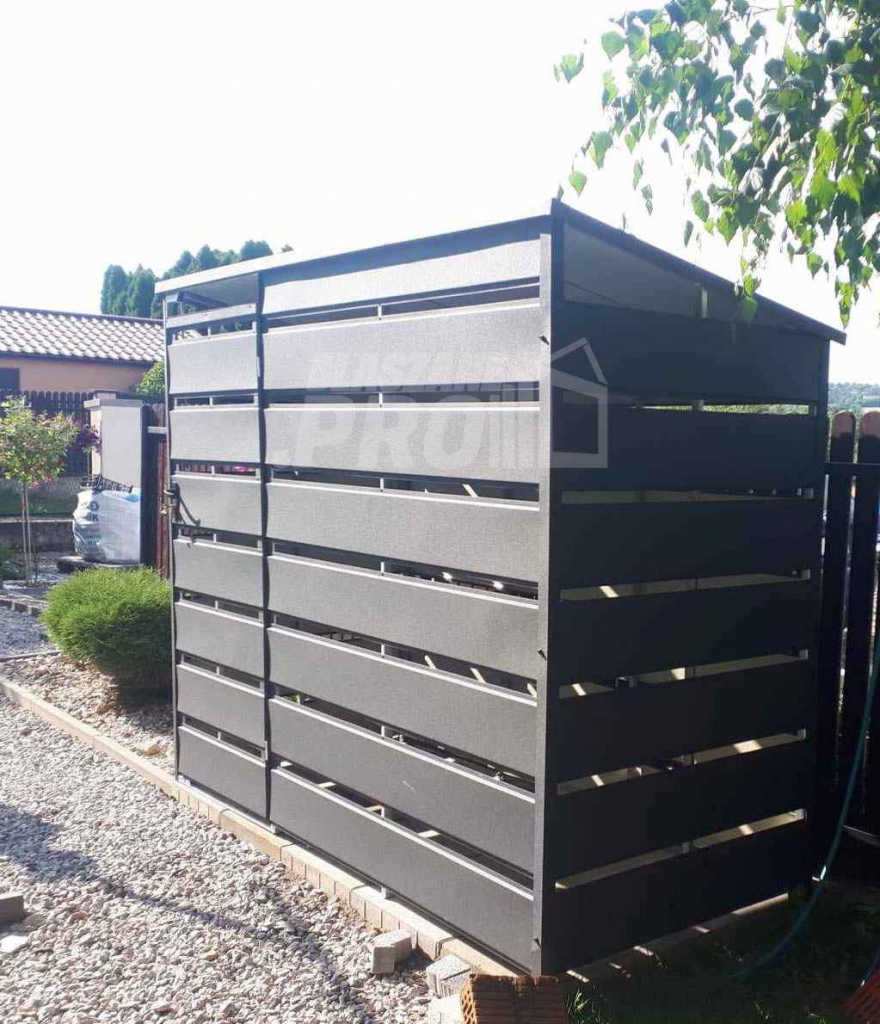 Wiata śmietnikowa spad tył 2,5x0,6m Antracyt Schowek ogrodowy  GP290 Elbląg - zdjęcie 2