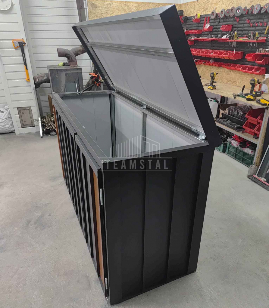 Zabudowa koszy na śmieci wiata obudowa 177x65x110 cm 3x120L TS1221 Kielce - zdjęcie 6