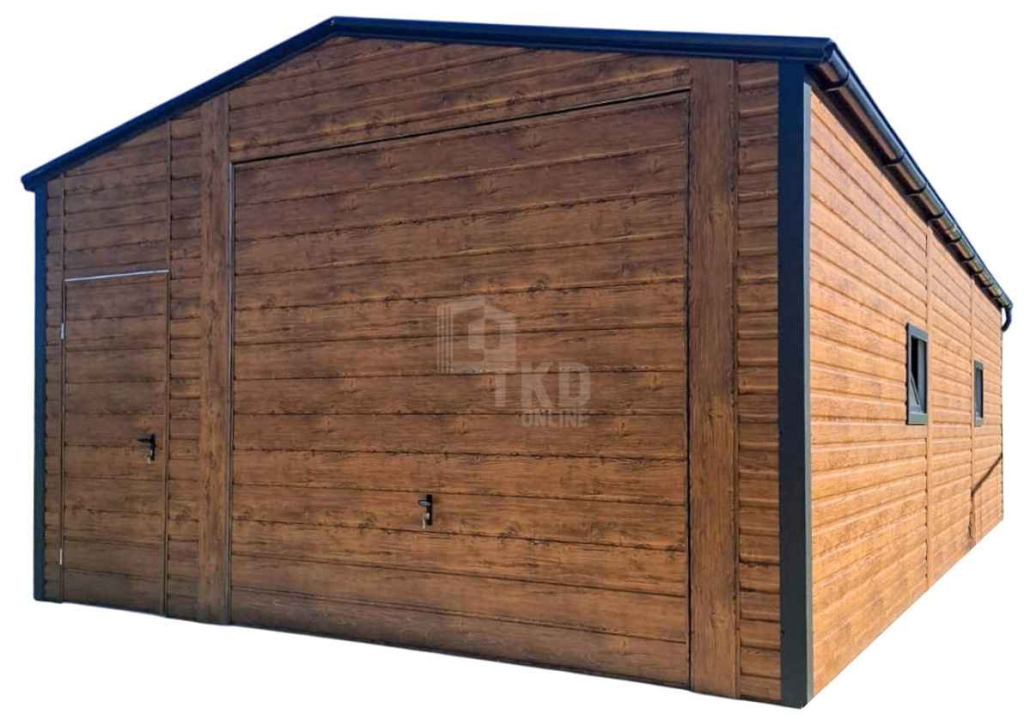 Garaż blaszany 5x6m - brama uchylna drzwi 2x okno rynny dach TKD407 Białystok - zdjęcie 1