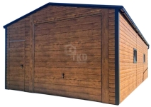 Garaż blaszany 5x6m - brama uchylna drzwi 2x okno rynny dach TKD407