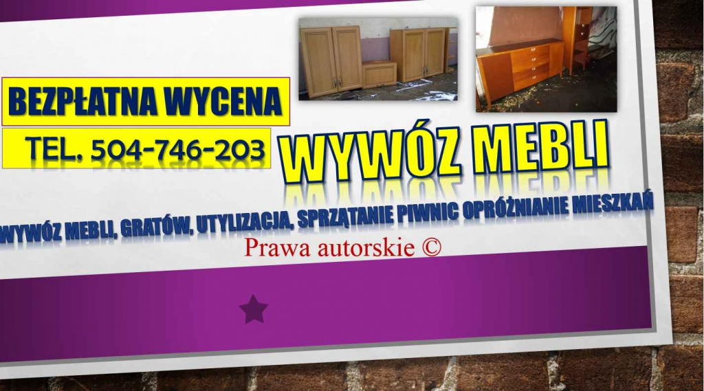 Utylizacja starych, mebli, cennik, tel. 504-746-203,wywóz gratów. Psie Pole - zdjęcie 1