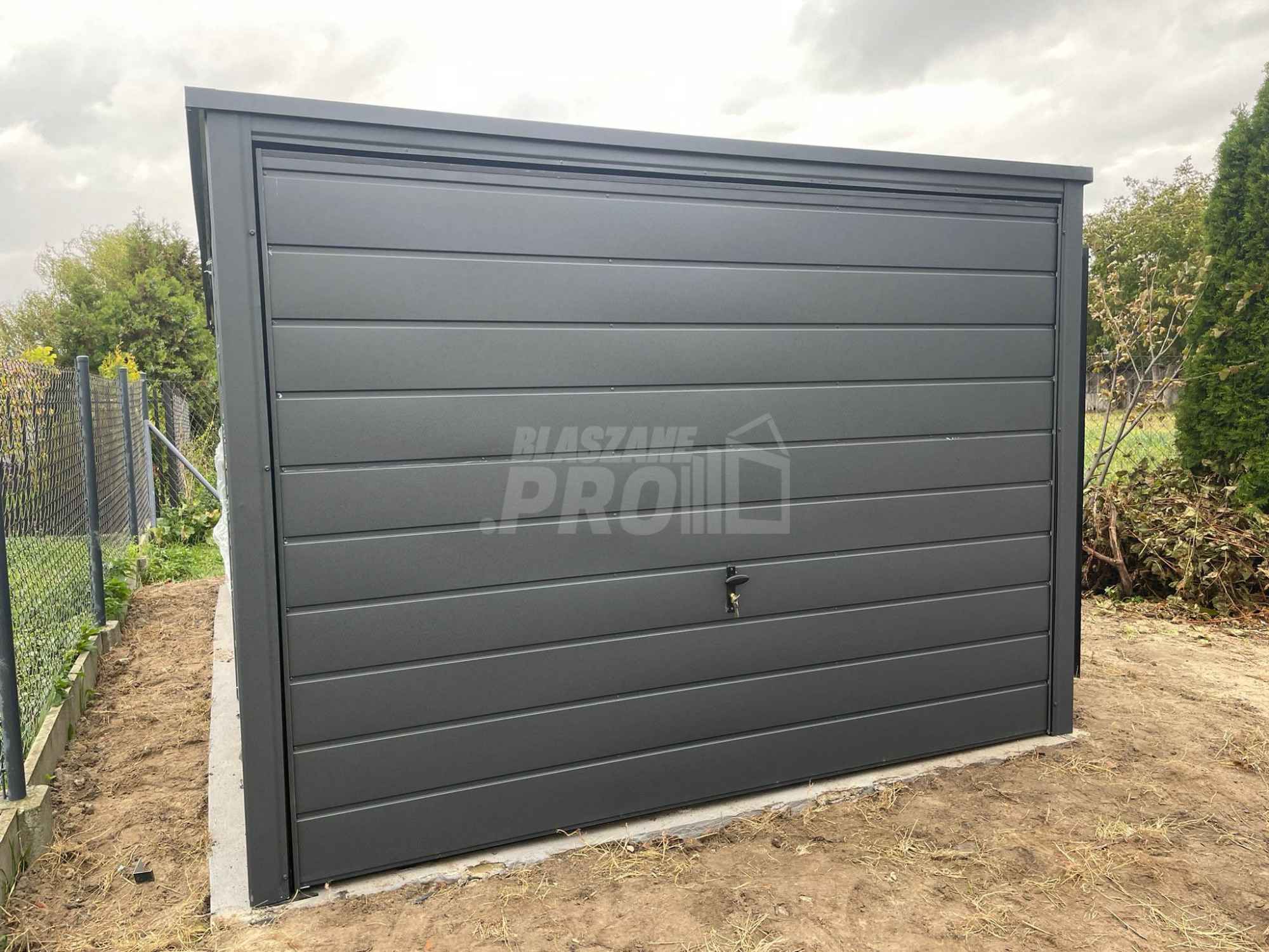 Garaż blaszany 3x5m  Brama uchylna + drzwi  Dach spad w tył GP229 Sieradz - zdjęcie 6