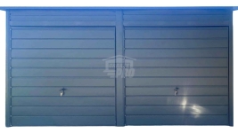 Garaż blaszany 6x6m - 2x brama - antracyt - dach spad w tył  GP680