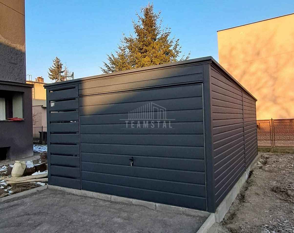 Garaż blaszany 3x6m + wiata 1m Brama uchylna drzwi dach spad TS1048 Kostrzyn nad Odrą - zdjęcie 2