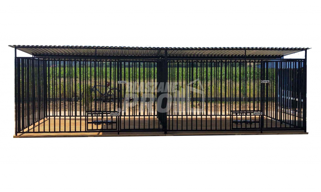 Kojec dla Psów 6x2m - drewniana Podłoga - uchwyt na miski GP391 Śródmieście - zdjęcie 1