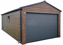 Garaż blaszany 3,7x6 brama drzwi okno rynna dach blachodachówka TS1176