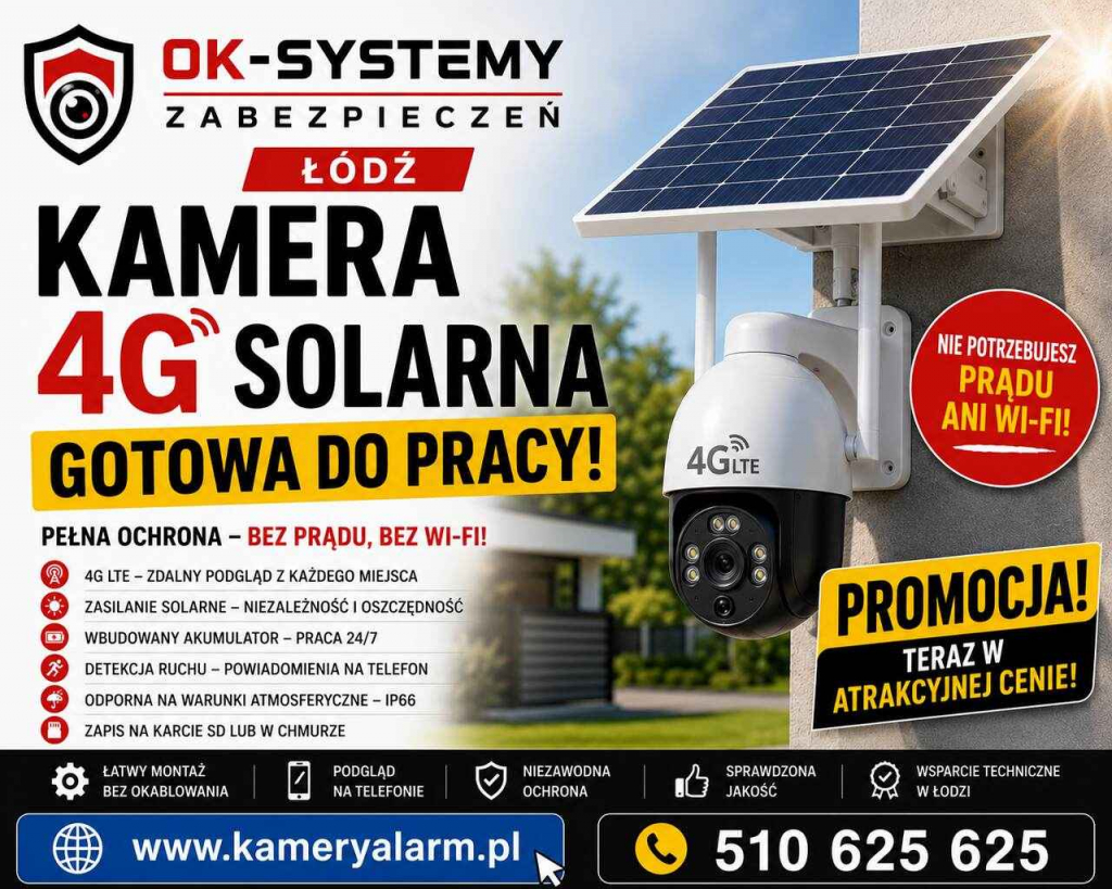 Kamera 4G Solarna Gotowa Do Pracy – Promocja | OK-Systemy Zabezpieczeń Widzew - zdjęcie 1