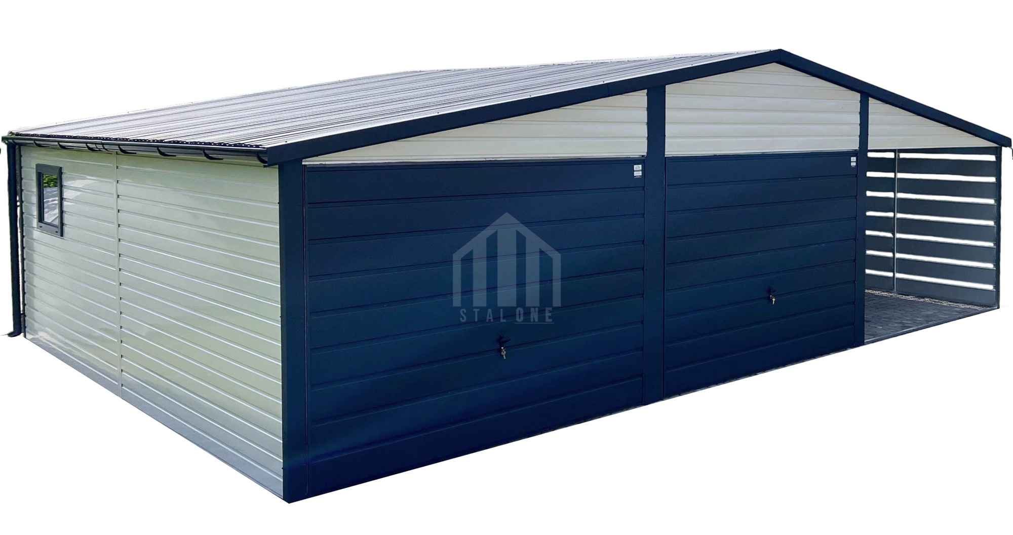 Garaż blaszany 6x6 + wiata 3m - 2x brama - okno - drzwi - rynny SO135 Gorzów Wielkopolski - zdjęcie 1