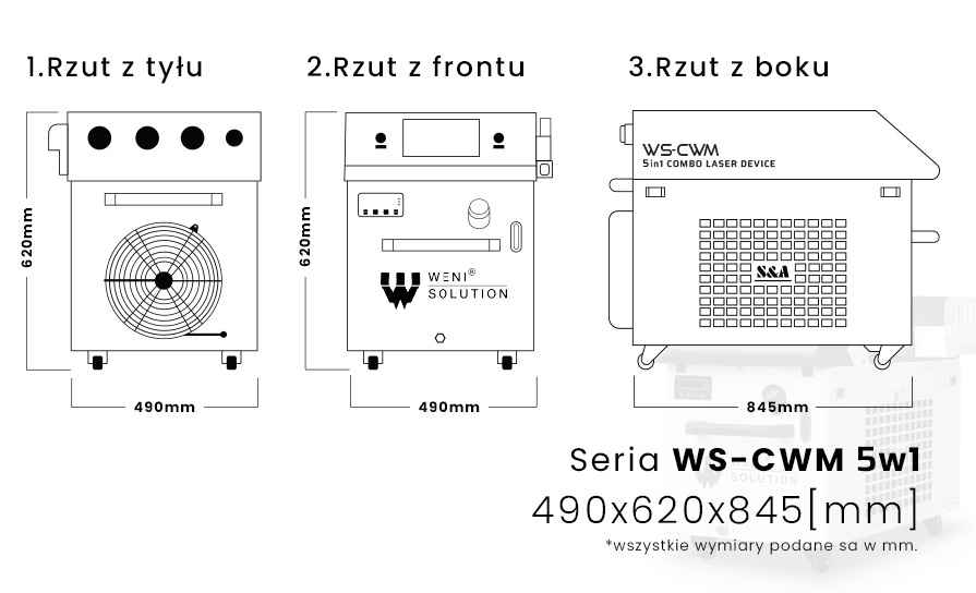 Spawarka laserowa 5w1 z funkcją czyszczenia i cięcia 2kW Nysa - zdjęcie 4